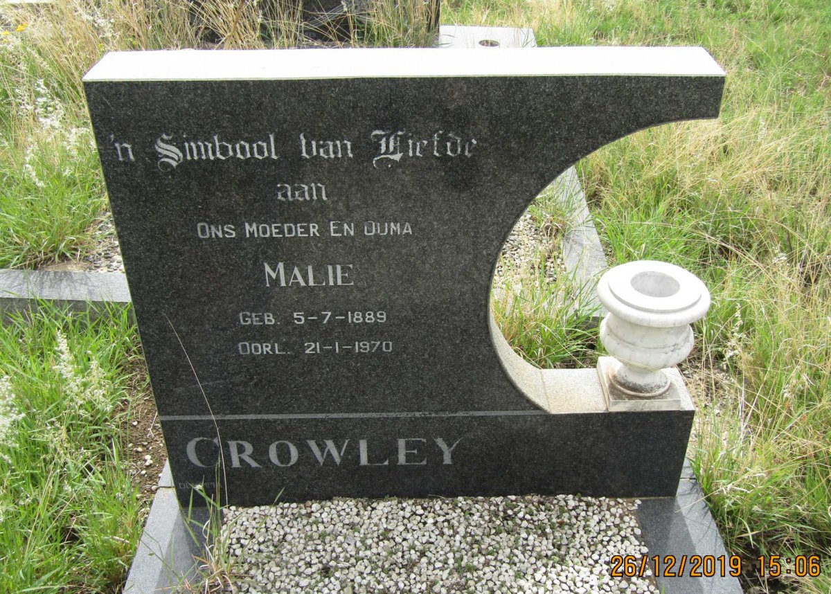 CROWLEY Malie 1889-1970