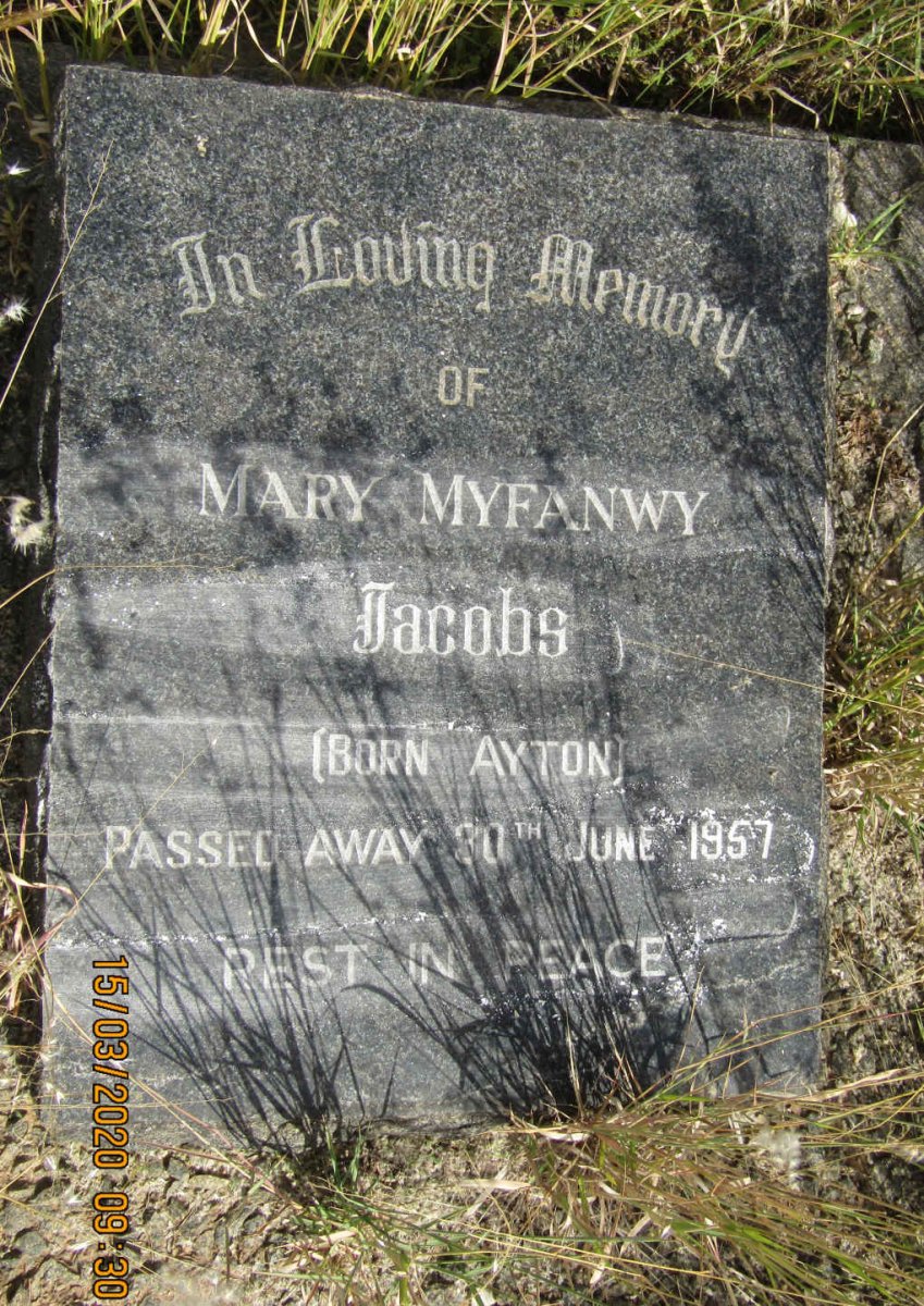 JACOBS Mary Myfanwy nee AYTON -1957