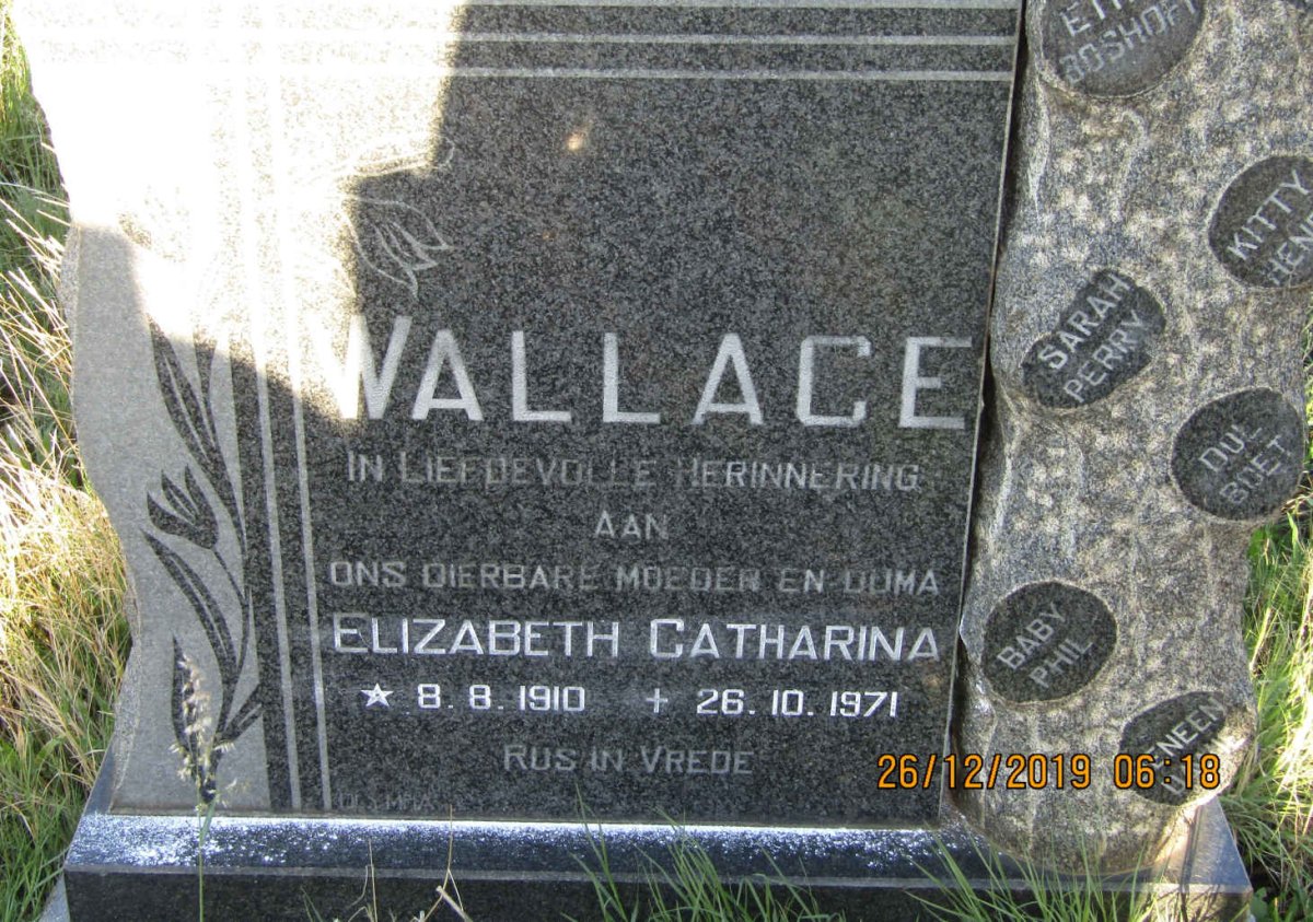 WALLACE Elizabeth Catharina 1910-1971