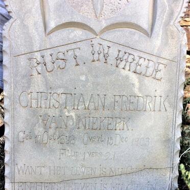 NIEKERK Christiaan Fredrik, van 1868-1903