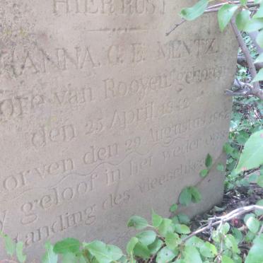 MENTZ Susanna G.E. nee VAN ROOYEN 1842-1867
