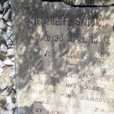 SNIJMAN Hennie F. 1830-1915