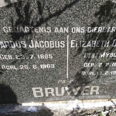 BRUWER Gerhardus Jacobus 1885-1963 &amp; Elizabeth Dorothea MYBURGH 1890-1957