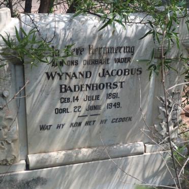 BADENHORST Wynand Jacobus 1861-1949