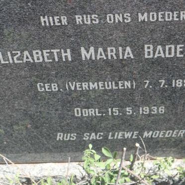 BADENHORST Elizabeth Maria nee VERMEULEN 1893-1936