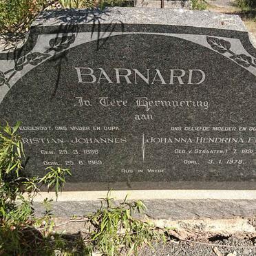 BARNARD Christian Johannes 1886-1969 &amp; Johanna Hendrina Engela V. STRAATEN 1891-1978