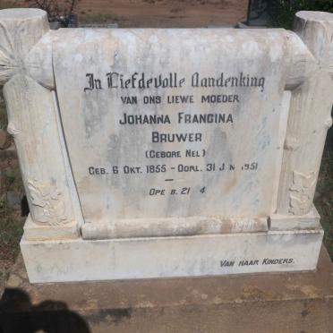 BRUWER Johanna Francina nee NEL 1855-1951