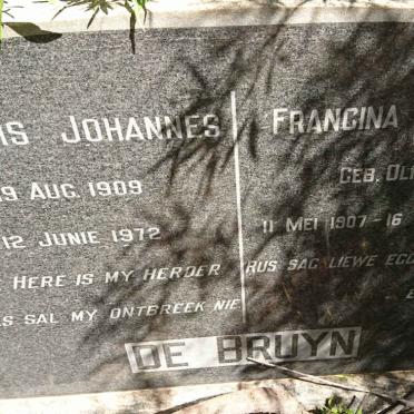 BRUYN Cornelis Johannes, de 1909-1972 &amp; Francina Carolina OLIVIER 1907-1958