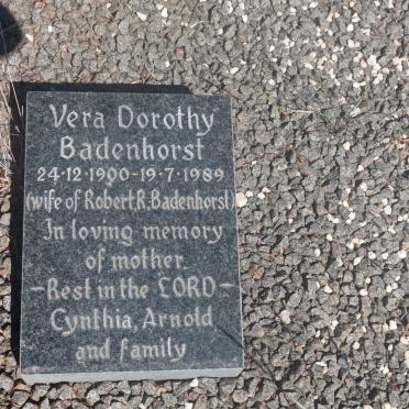 BADENHORST Vera Dorothy 1900-1989