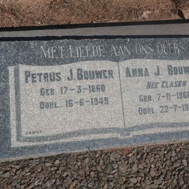 BOUWER Petrus J. 1860-1949 &amp; Anna J. CLASEN 1866-1950
