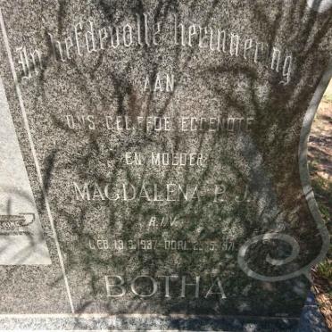 BOTHA Magdalena P.J. 1937-1971
