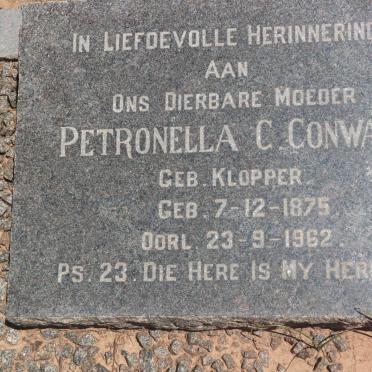 CONWAY Petronella C. nee KLOPPER 1875-1962