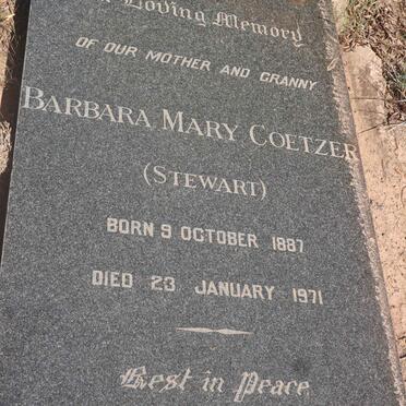 COETZER Barbara Mary nee STEWART 1887-1971