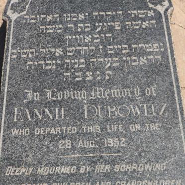 DUBOWITZ Fannie -1952