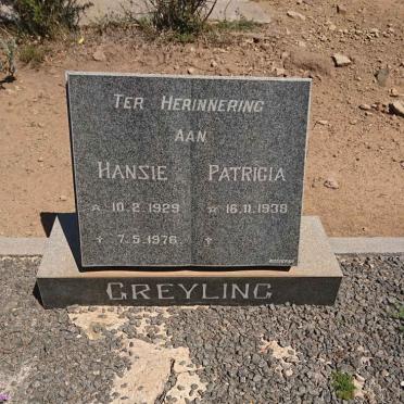 GREYLING Hansie 1929-1976 &amp; Patricia 1938- 
