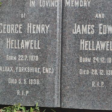 HELLAWELL George Henry 1870-1936 :: HELLAWELL James Edward 1904-1904
