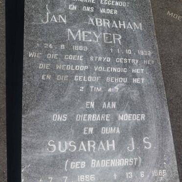 HATTINGH Jan Abraham Meyer 1889-1932 &amp; Susarah J.S. BADENHORST 1886-1986