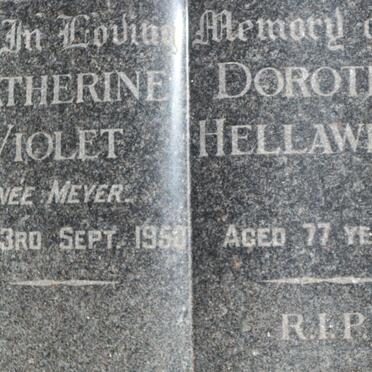 HELLAWELL Catherine Dorothy Violet nee MEYER -1950