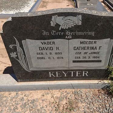 KEYTER David H. 1895-1975 &amp; Catherina F. DE JONGE 1904-