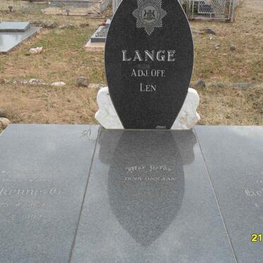 LANGE Theunis G. 1934-1992 &amp; Ketura C. 1938-