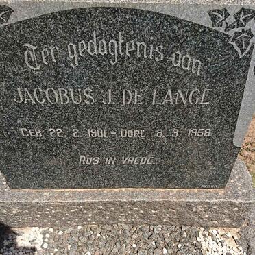 LANGE Jacobus J., de 1901-1958