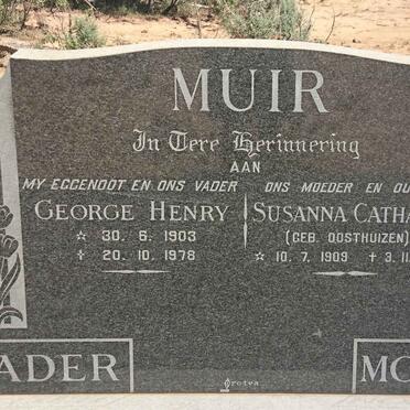 MUIR George Henry 1903-1978 &amp; Susanna Catharina OOSTHUIZEN 1909-1996
