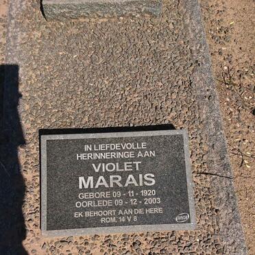 MARAIS Violet 1920-2003 :: MARAIS Veronica Melanie 1954-1954