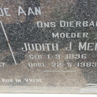 MENTZ Hendrik 1897-1957 &amp; Judith J. 1896-1983