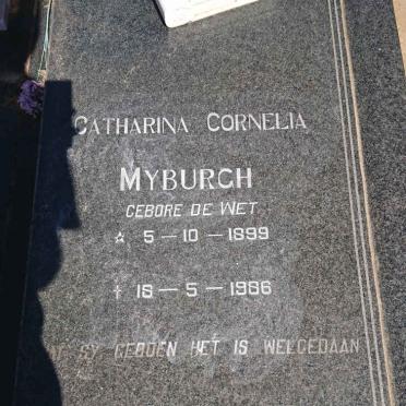 MYBURGH Dirk Jacobus Johannes 1892-1976 &amp; Catharina Cornelia DE WET 1899-1986