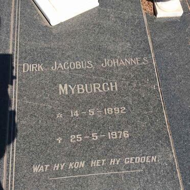 MYBURGH Dirk Jacobus Johannes 1892-1976 &amp; Catharina Cornelia DE WET 1899-1986