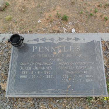 PENNELLS Ocker Johannes 1883-1967 &amp; Cornelia Gertruida VAN TONDER  1885-1964
