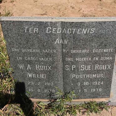 ROUX W.A. 1913-1979 &amp; S.P. POSTHUMUS 1924-1978