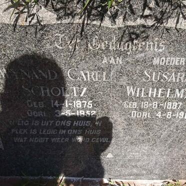 SCHOLTZ Wynand Carel 1875-1952 &amp; Susara Wilhelmina NEL 1887-1966