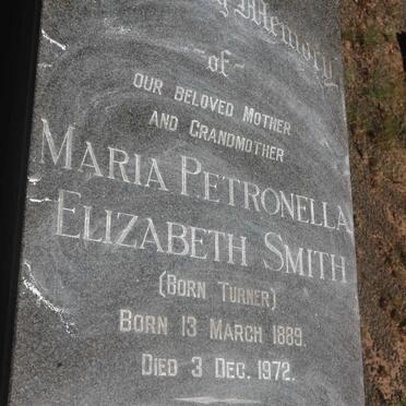 SMITH Maria Petronella Elizabeth nee TURNER 1889-1972