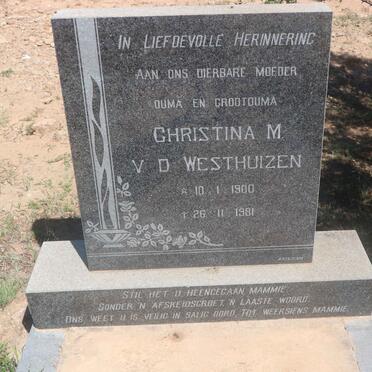 WESTHUIZEN Christina M., v.d. 1900-1981