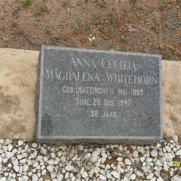 WHITEHORN Anna Cecilia Magdalena nee HATTINGH 1889-1947