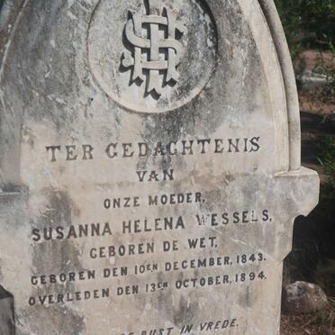WESSELS Susanna Helena nee DE WET 1843-1894