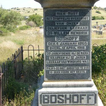 BOSHOFF Willem Hendrik 1865-1918