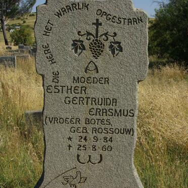 ERASMUS Esther Gertruida formerly BOTES nee ROSSOUW 1884-1960