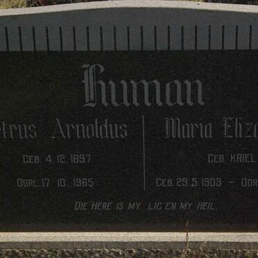 HUMAN Petrus Arnoldus 1897-1965 &amp; Maria Elizabeth KRIEL 1903-1961