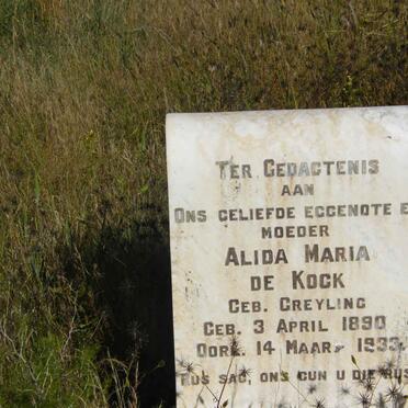 KOCK Alida Maria, de nee GREYLING 1890-1933