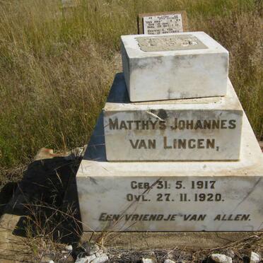 LINGEN Matthys Johannes, van 1917-1920