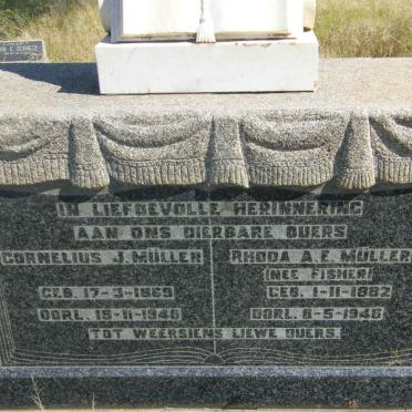 MÜLLER Cornelius J. 1869-1946 &amp; Rhoda A.E. FISHER 1882-1946