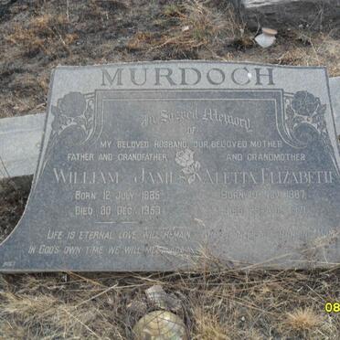 MURDOCH William James 1885-1953 &amp; Aletta Elizabeth 1887-1971