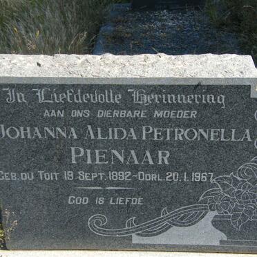 PIENAAR Christaan Frederik 1878-1958 &amp; Johanna Alida Petronella DU TOIT 1892-1967