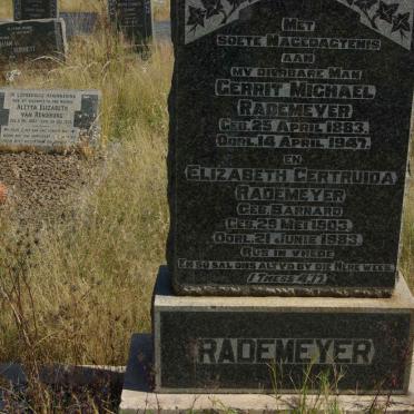 RADEMEYER Gerrit Michael 1883-1947 &amp; Elizabeth Gertruida BARNARD 1903-1983