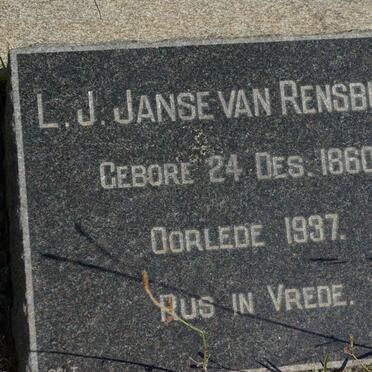 RENSBURG L.J., Janse van 1860-1937