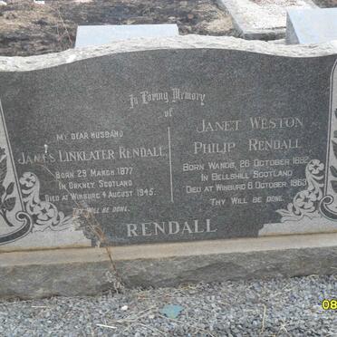 RENDALL James Linklater 1977-1945 &amp; Janet Weston Philip WANDS 1882-1963