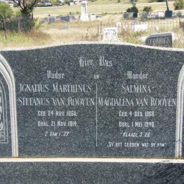 ROOYEN Ignatius Marthinus Stefanus, van 1865-1914 &amp; Salmina Magdalena 1868-1949