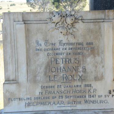 ROUX Petrus Johannes, le 1868-1947 &amp; Alberta Christina DELPORT 1868-1954